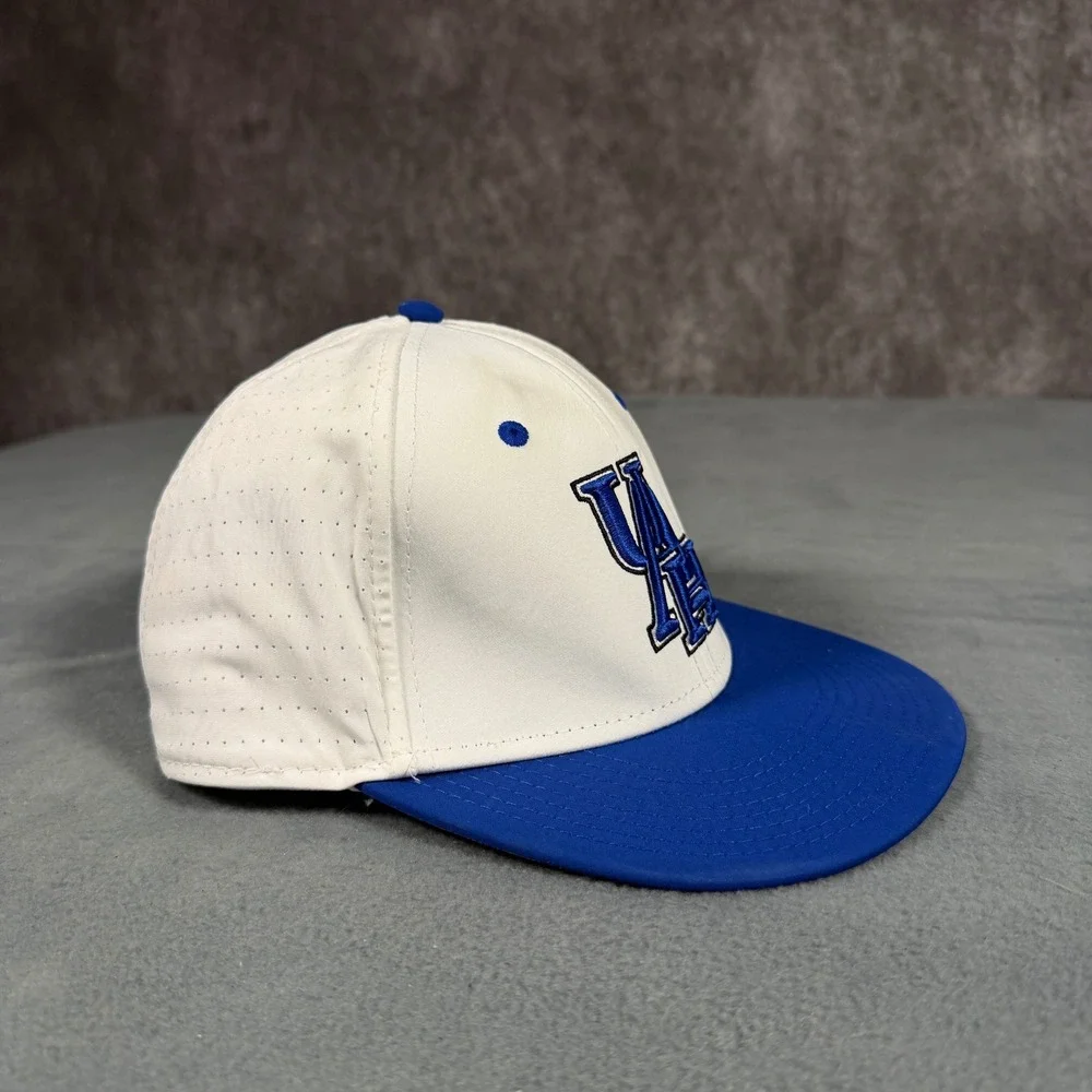 The Game Pro Hampton University Pirates Fitted Hat 7 1/4 White Blue HBCU GP520
